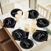 Wiooffen 96PCS Black Silver Birthday Paper Plates and Napkins Party Supplies Happy Birthday Party Decorations Disposable Birthday Party Tableware Dinnerware Set for Women Men Birthday Serves 24 Guests