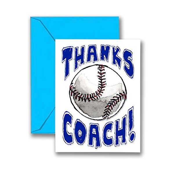 Play Strong Thanks Baseball Coach You're Awesome 3-Pack (5x7) Greeting Thank You Cards Set Perfect for Youth Sports Baseball Players, Teams, Coaches, Family and Fans - Your Coaches Will Love 'Em!