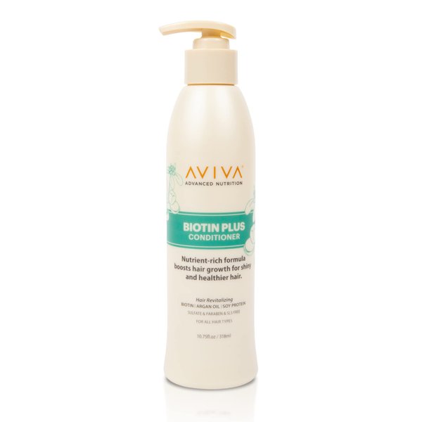 AVIVA - Biotin Conditioner, Revitalizing Hair Conditioner, Hair Growth Conditioner, Conditioner For Thinning Hair with Biotin, Argan Oil & Soy Protein, Sulfate, Paraben, & SLS-Free, 10.75 Fl Oz