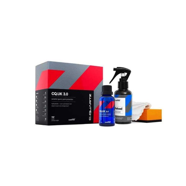 CARPRO CQUARTZ UK 3.0 - Ceramic Coating for Cars, Quartz Based Nanotechnology, Bonds to Paint, Glass, Metal and Plastic - (50ml Kit w/Reload 2.0)