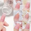 Nail Art Stamper Kit - 4Pcs Double Sided French Tip Nail Stamps with 4Pcs Nail Scrapers, 3Pcs Double-ended Nail Art Liner Brushes