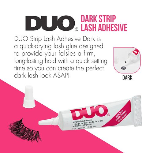 DUO Strip Eyelash Adhesive for Strip Lashes, Dark Tone, 0.25 oz, 2-Packs