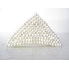 Generic White acrylic triangle hair claw clip with faux pearls for fine thin hair