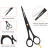 Professional Hair Cutting Scissor Set,6.5'' Inch Barber Hair Cutting Scissors Thinning Shears Sharp Blades Hairdresser Haircut Barber Shears Set, Hair Shears Hair Cutting Shears. Black Gold Set)