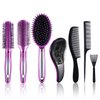 SIQUK 7 Pcs Hair Styling Set for Women and Men: Round Brush, Paddle Brush, Detangling and Wet/Dry Brushes