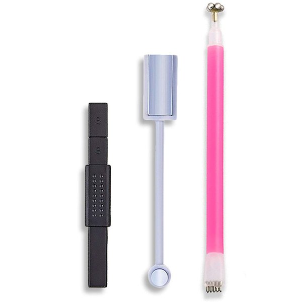 SILPECWEE 3Pcs 3D Cat Eyes Nail Art Magnetic Pen Set Double Head Magnet Stick UV Gel Magic Manicure Tools For DIY&Salon