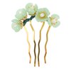 Beaupretty Jade Flower Hair Pins Women Girls Hair Stick Chinese Retro Chignon Pin Hair Chopsticks Hair Styling Hair Making Accessories for Hanfu Costume(Green)