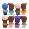 MAOMIA 8 Pcs Cartoon Boys and Girls Figurines Collection Playset, Cute Kids Figures Cake Toppers Doll Cake Decoration Fairy Garden Miniatures Ornaments