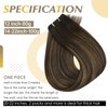 Full Shine Balayage Weft Hair Extensions Human Hair 24 Inch Sew in Hair Extensions Real Human Hair Color 2 Dark Brown Fading to 8 Brown Highlight 2 Remy Hair Extensions Real Human Hair 105G for Women