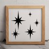 MAGJUCHE Abstract Stars Stencil 6 Inches, Reusable Starburst Stencil for Painting DIY Crafts Decor