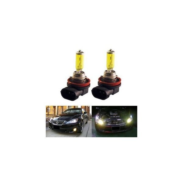 GOLDEN YELLOW 100w ONE PAIR HALOGEN XENON GAS FILLED H11 FOG LIGHT BULBS for 06 07 08 09 10 Ford Fusion/ 08 09 Ford Taurus (including X model)/ 08 09 Honda Accord 2dr/ 04 05 06 07 08 09 Honda Civic (including Hybrid)/