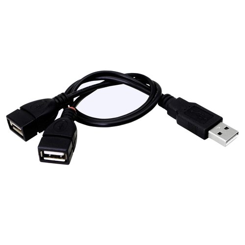 30 cm USB Splitter Cable 2.0 1 Male to 2 Female Jack Y Splitter Hub Adapter Cable YOUCHENG for Tablets Computers and Mobile Phones Etc Only one Port for Data (2-Pack)