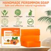 3 PCS Persimmon Soap Bar for Old People Smell, Natural Deodorant Body Face Bar Soap for Body Odor Control, Remove Nonenal Body Odor, Men & Women Deodorizing, Handmade Body Deeply Cleansing Bar Soap