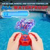fygurso 4WD Waterproof RC Car, 2.4 GHz Amphibious Remote Control Car Remote Control Boatfor Kids, 360°Rotation RC Truck Stunt Car with LED Lights, Boys Girls Gifts All Terrain Water Beach Pool Toy