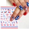 8Pcs 4th of July Nail Stickers USA Statue of Liberty Flag Star Fireworks Bow Nail Design Decals Patriotic Star Nail Art Stickers 3D Independence Day Nail Decals for Memorial Day DIY Nail Decoration