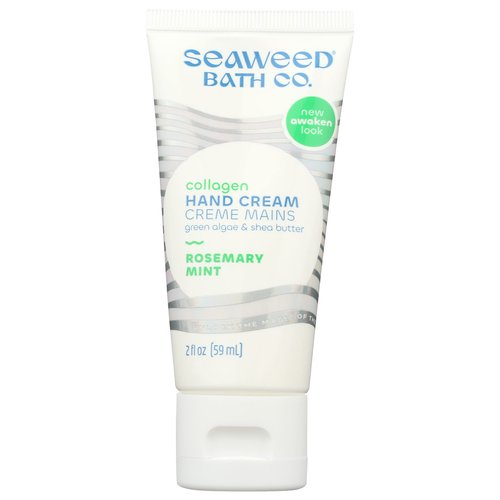 The Seaweed Bath Co. Collagen Hand Cream, Awaken Rosemary & Mint Scent, With Natural Bladderwrack Seaweed, Vegan, Paraben Free, 2 Oz (Pack of 1)