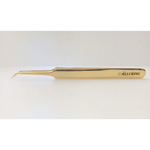 Alluring Gold Tweezers for Eyelash Extension for Volume Lashes 3D, 5D & 6D lashes