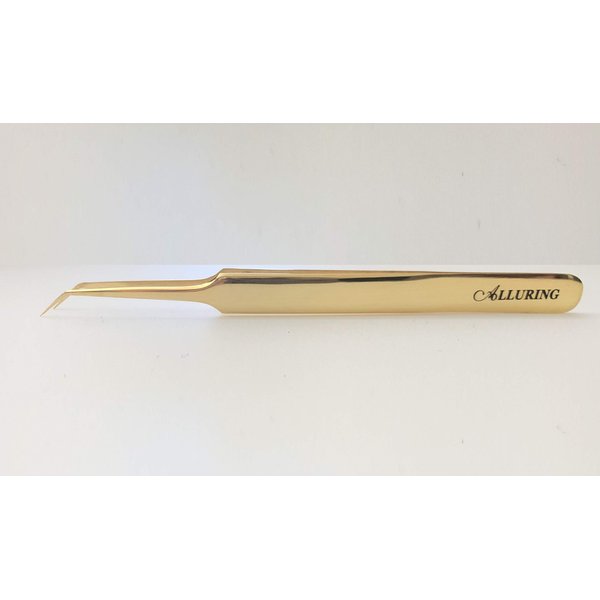 Alluring Gold Tweezers for Eyelash Extension for Volume Lashes 3D, 5D & 6D lashes