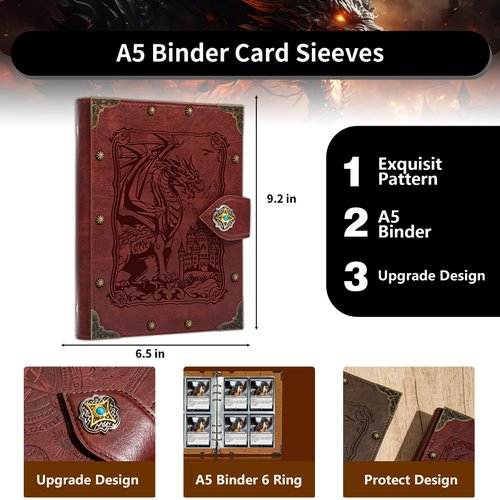 DUROTAN Trading Card Binder-4 Pocket Can Hold 240 Cards Portable Card Games Display Storage Cases is Gifts for Boys and Girls