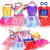 Chillife Princess Dress up for Girls 4-6, Dress up & Pretend Play with Wing Crown for Little Girls, Princess Costume Toy Gift Girl 3-6 Year for Birthday Christmas