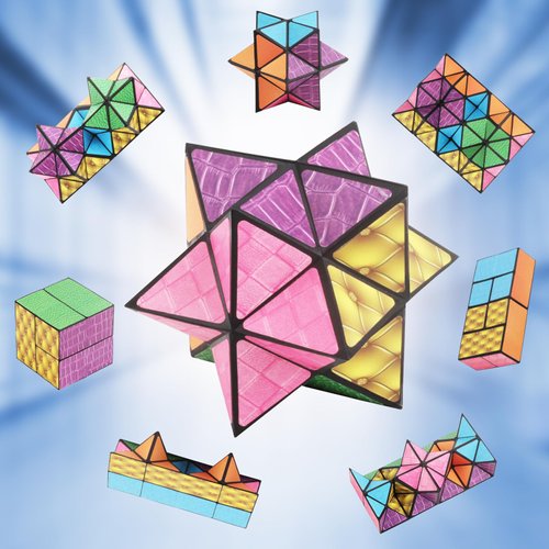 Fidget Star Cube Toys: Infinity Cubes Magic Cube Cool Stuff Gadgets Things Unique Birthday Gifts Boys Girls Kids Adults Anxiety Stress Relief Sensory Toy Fidget Blocks Colorful