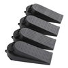 4Pcs Set Black Door Stopper Easily Wedges Door Gaps up Finger Protector Flexible Floor Door Stops - Non-Scratching Door Stop - Modern Wedge Door Stop Design