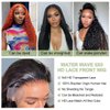 5x5 HD Lace Closure Wigs Human Hair 220% Density Water Wave Glueless Wigs Human Hair Pre Plucked 22inch Wet and Wavy Closure Wig Curly Lace Front Wigs for Black Women Natural Color