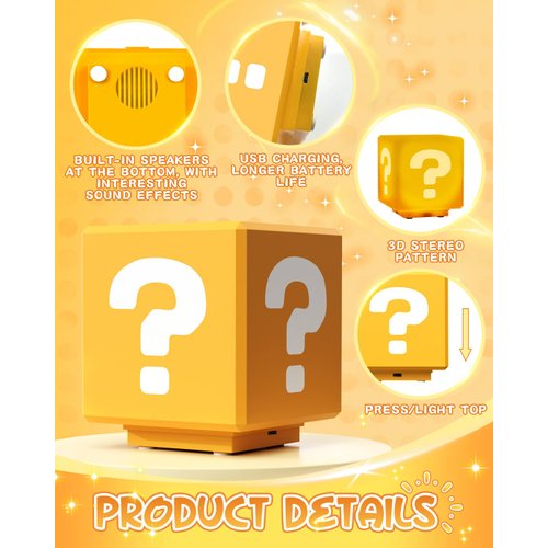 NESIMY Super Bros Toys Night Light for Kids with Game Sound Effects Illusion Lamp Room Decor Merchandise As Gifts for Kids Fans