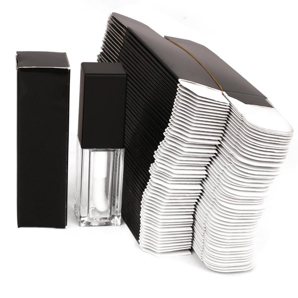 COSIDEA 25pcs 25 * 25 * 86mm Craft paper box for lip gloss 350gms lipstick packing box for lipgloss tubes(Black paper box 25pcs)