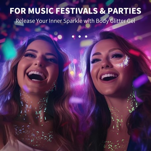 Glow in The Dark Glitter Gel for Women, 12 Colors Chunky Makeup Fine Glitter, UV Black Light Glitter for Body/Face/Hair/Eyeshadow, Glitter for Carnival Party(Not Loose Glitter)