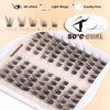 TOOCHUNAG Lash Clusters Natural Cluster Eyelash Extensions Wispy Eyelash Clusters Left&Right C Curl Individual Lashes 6-15mm DIY Cat Eye Lash Extension