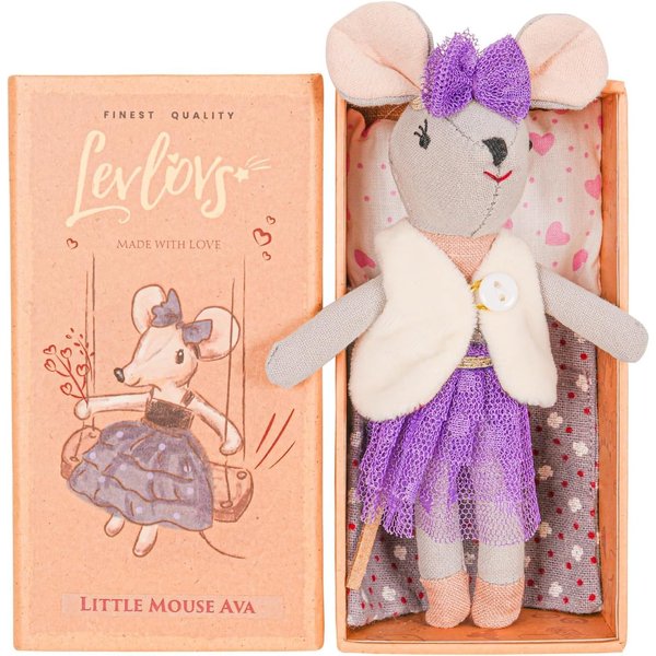 LEVLOVS Angelina Ballerina Doll Sissy Mouse in Matchbox Mouse in a Box Baby Registry Gift Scandinavian Doll Linen Doll Toy Plush Doll Plush Toy