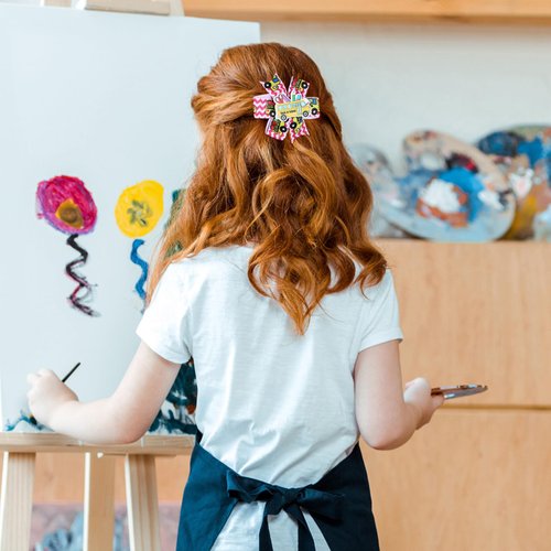 School Hair Bow Clips Boutique Grosgrain Back to School Hair Clips Colorful School Bus Pattern Hair Accessories for Kids Girls Students Kindergarten