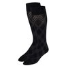 TOUCH Compression Socks for Women, 15-20 mmHg, Argyle, Cotton, 1 Pair, Black, Small