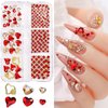 767pcs Red Heart Nail Art Charms Gems Nail Art Supplies 3D Crystal Flatback Rhinestone for Valentines Nail Art Decoration Round Beads Diamonds Jewels Design Acrylic Nails Faces DIY Crafts