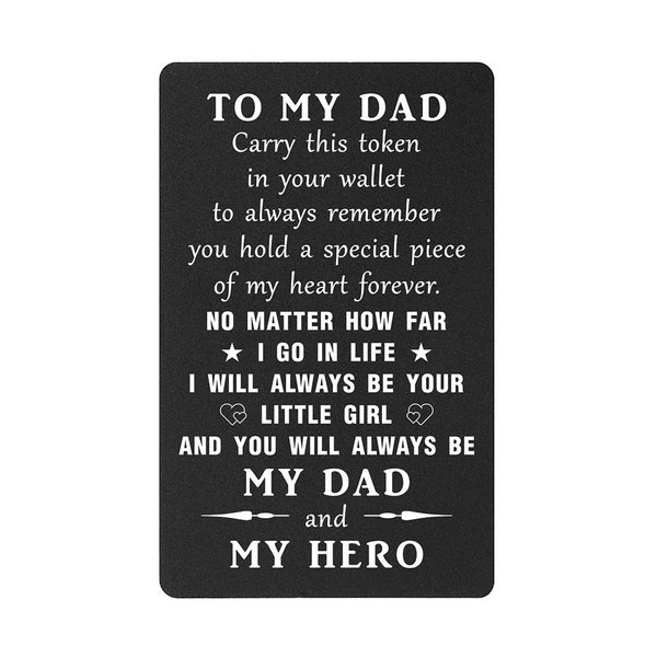 TANWIH I Will Always Be Your Little Girl, Birthday Gifts Wallet Card Insert from Daughter, My Hero Stuff for Men, Fathers Day, Christmas Stocking Stuffers Gifts