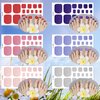 352 Pieces 16 Sheets Toenail Polish Stickers Adhesive Toe Nail Wraps Full Toe Nail Wraps Toenail Polish Strips DIY Toe Nails Manicure Decal with 2 Pieces Nail Files for Girls (Chic Color)