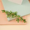 BERYUAN Wedding Crystal Hair Comb Flower Crytstal Hair Piece Teardrop Crystal Rhinestone Wedding Hair Accessories Bride Headband for Wedding (green)