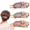 3 PCS Flower Style Rhinestone Hair Clip,Duckbill Flower Butterfly Hair Barrettes, Luxury Fancy Glitter Sparkly Crystals Rhinestones Decorative Flower Hair Claws Clips, Adult Hair Jewelry
