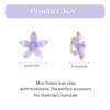 10 Pcs Mini Flower Hair Clips with Rhinestone, Cute Flower Hair Pins, Small Hair Clips for Fine Hair, Wedding Bridal Hair Accessories Barrettes Decorative for Women Girls(Purple)