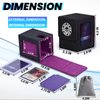 Infinity Guard Deck Box with Commander Display for 100+ Double Sleeved Cards, Denim Magnetic Card Storage Box Fits for TCG CCG Magic Cards (Black&Purple)