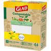 Glad Kitchen Compost Bags 2.6 Gallon 100% Compostable Bag, Febreze Lemon, 44 Count
