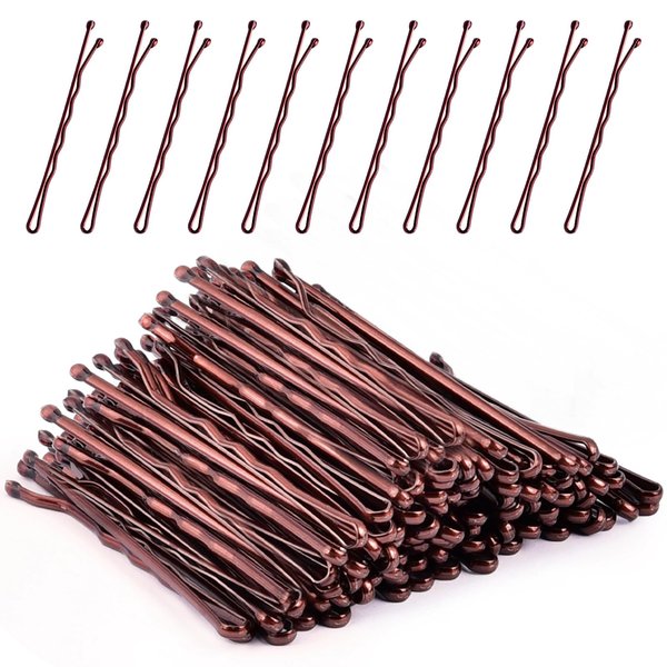 Brown Bobby Pins, MORGLES 2 Inch Bobby Pins Brown Hair Pins Bobby Pins Bulk with Box for Women Girls, 120Pcs