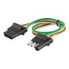 CURT 58381 Vehicle-Side and Trailer-Side 4-Pin Flat Wiring Harness with 12-Inch Wires