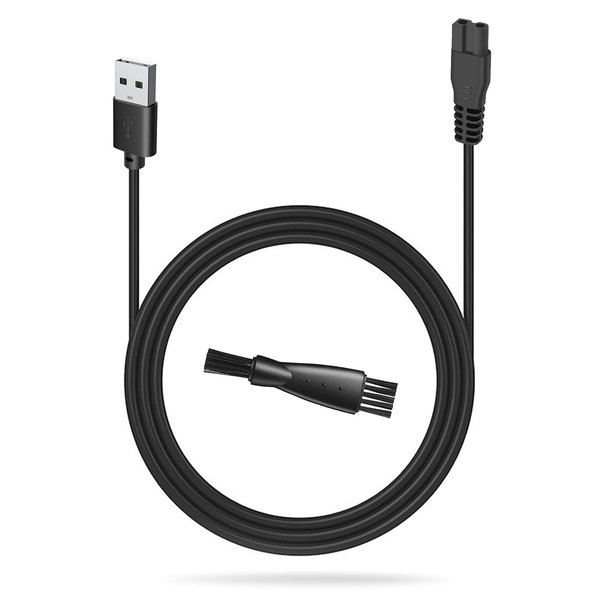 MANSPOT Trimmer Charger, 5V USB Charging Cable for MANSPOT Groin Hair Trimmer, uijino Replacement Charging Line for Electric Ball Trimmer Shaver Groomer with Cleaning Brush, 3.3ft Power Cord