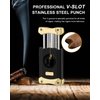 XIFEI Cigar Cutter, Stainless Steel V-Cut Cigar Cutter Built-in Cigar Puncher (Black Gold)