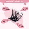 Cluster Lashes,72 Pcs Individual Lashes, Lash Clusters DIY Eyelash Extension, Super Thin Band Reusable Soft & Comfortable (Pearl-D-10mm)