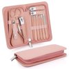 Manicure Set-Stainless Steel Nail Care Set-12 in 1 Professional Ingrown Toenail Clipper Grooming Tool-Pedicure Kit & Toe Nail Cutter-Thick Nail Scissors Toiletries with Cuticle Trimmer (Rose Gold)
