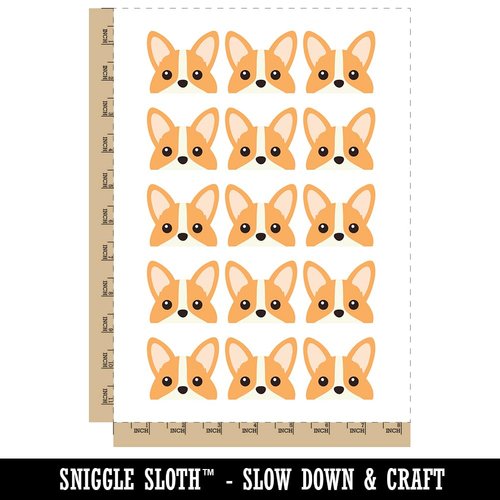 Peeking Corgi Dog Temporary Tattoo Water Resistant Fake Body Art Set Collection - 15 2" Tattoos (1 Sheet)