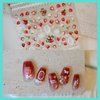 CESTSIREN Strawberry Lace Nail Art Stickers 3D Embossed Nail Decals for Nail Art Design Self-Adhesive Nail Accessories for Women Nail Art Supplies 3 Sheets